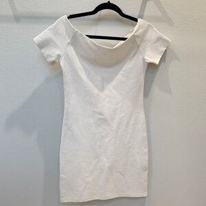 Alythea White Short Sleeve Off-Shoulder Dress